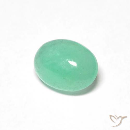 Émeraude Vert moyen naturelle ovale, 0.45 ct, Translucide