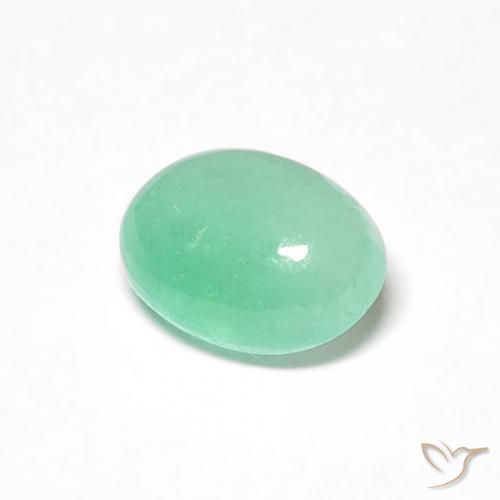 Émeraude Vert moyen naturelle ovale, 0.58 ct, Translucide