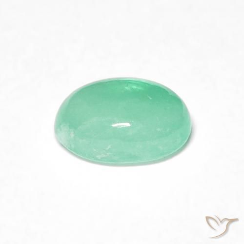 Émeraude Vert moyen naturelle ovale, 0.58 ct, Translucide