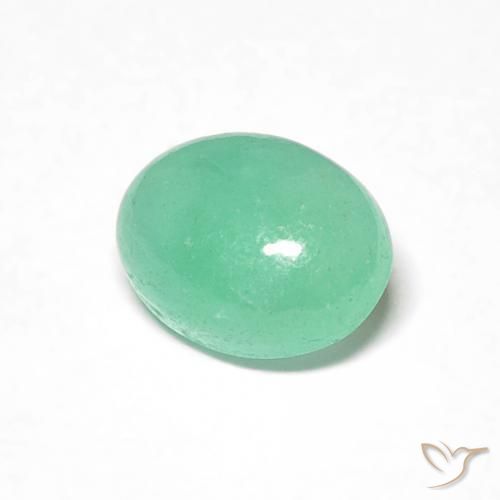 Émeraude Vert pistache naturelle ovale, 0.69 ct, Translucide