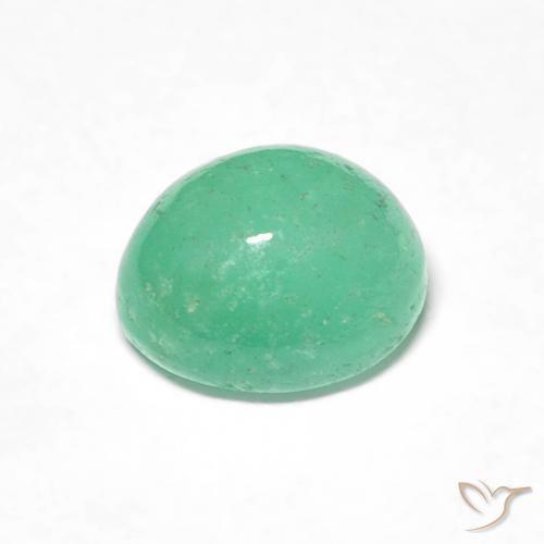 Émeraude Vert clair naturelle ovale, 0.98 ct, Translucide