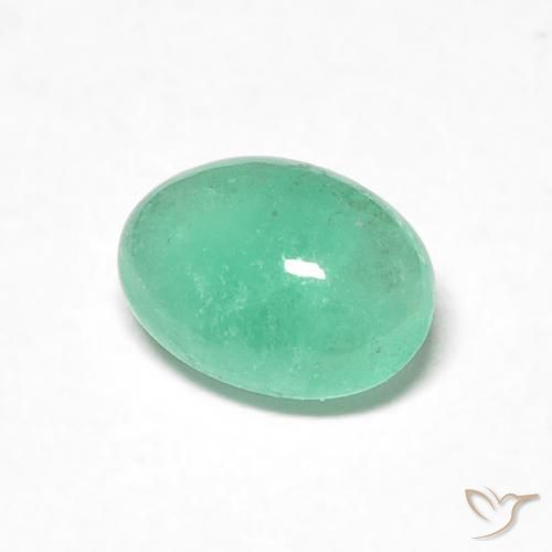 Émeraude Menthe verte naturelle ovale, 0.61 ct, Translucide