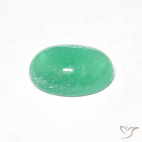 Émeraude Menthe verte naturelle ovale, 0.61 ct, Translucide