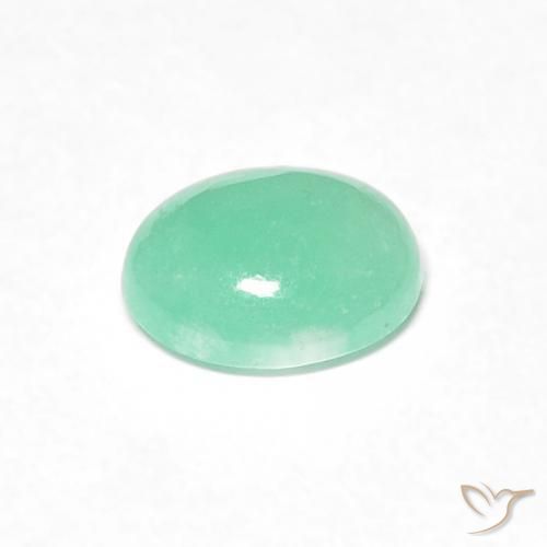 Émeraude Vert menthe léger naturelle ovale, 0.54 ct, Translucide