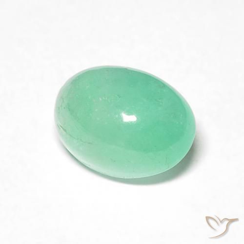 Émeraude Vert clair naturelle ovale, 0.83 ct, Translucide