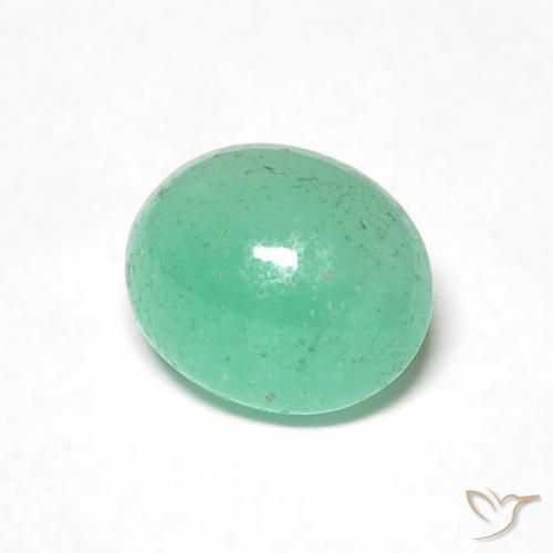 Émeraude Vert fougère naturelle ovale, 0.81 ct, Translucide