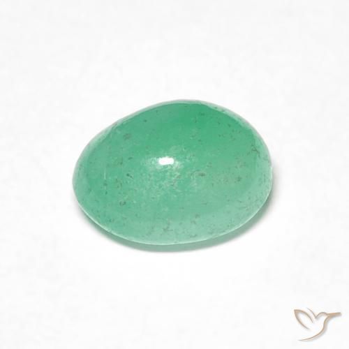 Émeraude Vert fougère naturelle ovale, 0.81 ct, Translucide
