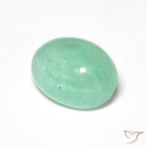 Émeraude Vert clair naturelle ovale, 0.90 ct, Translucide
