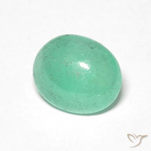 Émeraude Vert clair naturelle ovale, 0.88 ct, Translucide