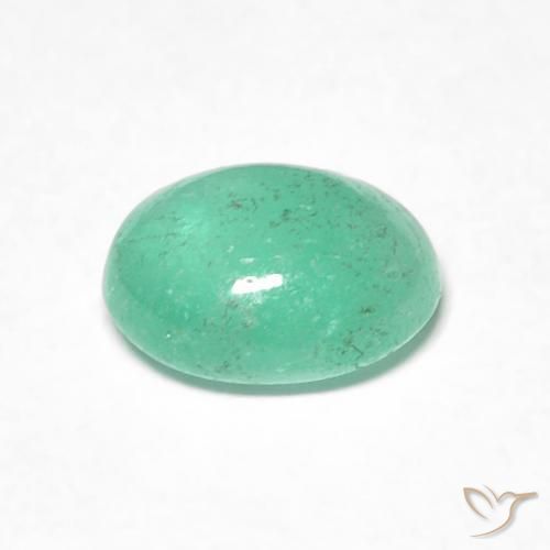 Émeraude Vert clair naturelle ovale, 0.88 ct, Translucide