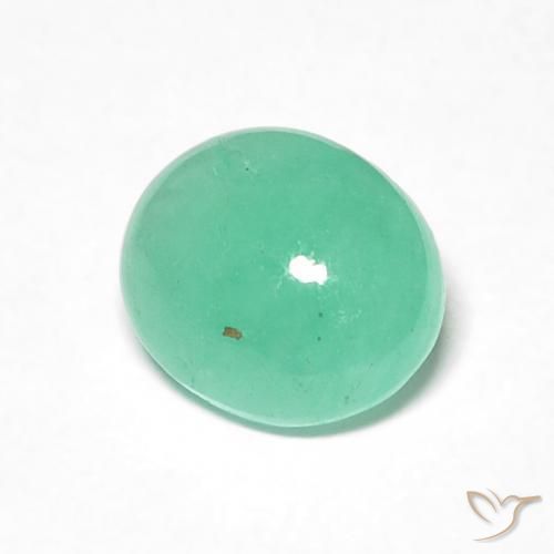Émeraude Vert fougère naturelle ovale, 0.97 ct, Translucide