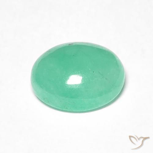 Émeraude Vert fougère naturelle ovale, 0.97 ct, Translucide