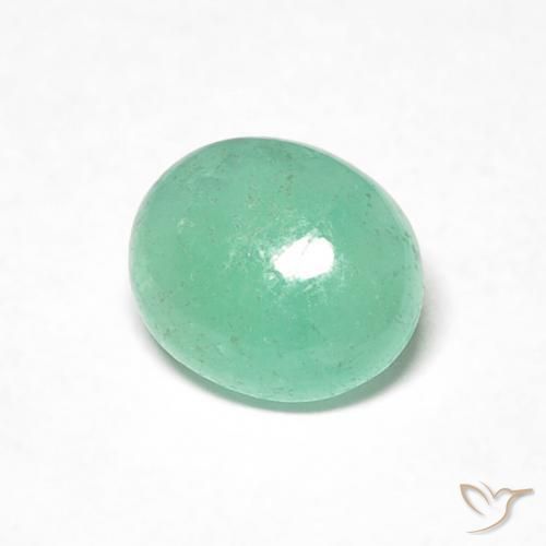 Émeraude Menthe verte naturelle ovale, 0.71 ct, Translucide