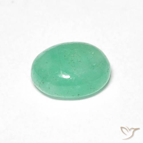 Émeraude Menthe verte naturelle ovale, 0.71 ct, Translucide