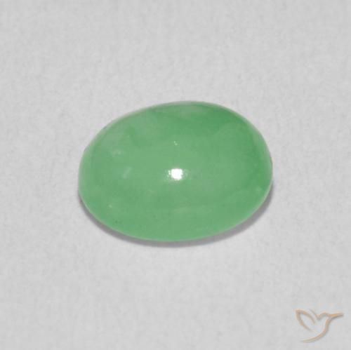 Émeraude Vert clair naturelle ovale, 0.78 ct, Translucide