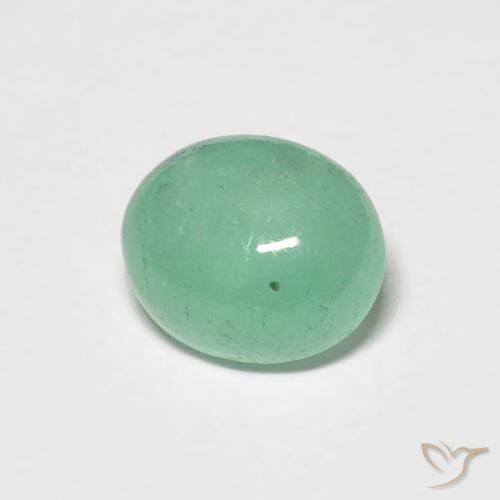 Émeraude Vert pistache naturelle ovale, 0.72 ct, Translucide