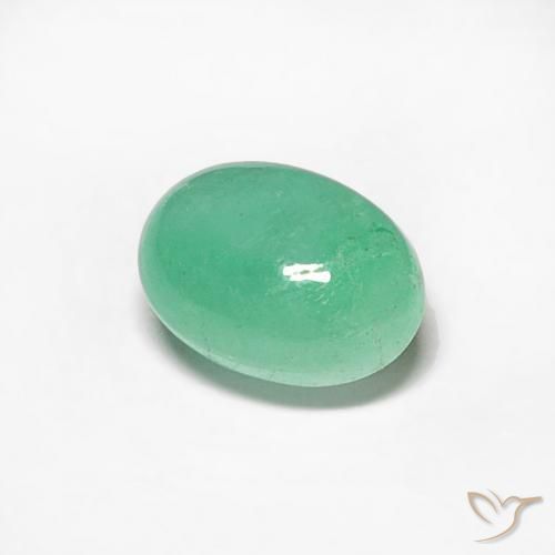 Émeraude Vert pistache naturelle ovale, 0.57 ct, Translucide