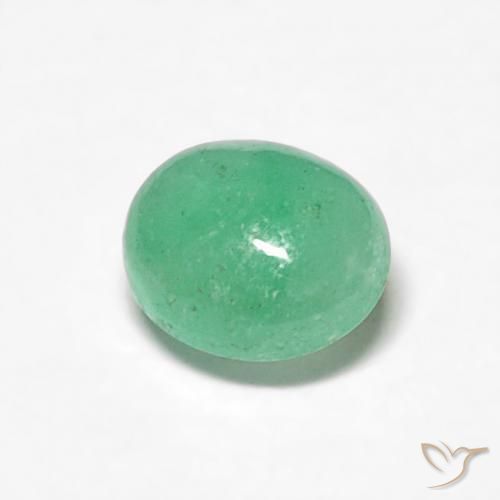 Émeraude Vert clair naturelle ovale, 0.35 ct, Translucide