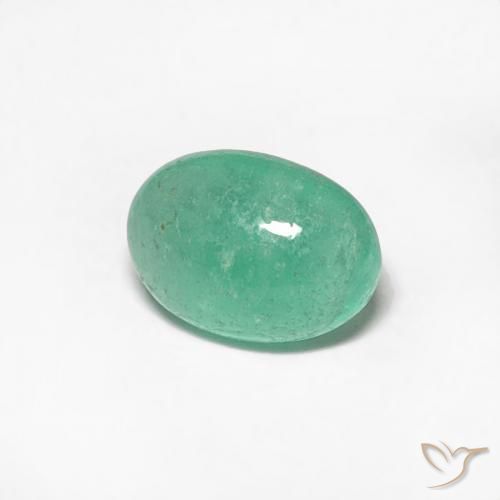 Émeraude Vert clair naturelle ovale, 0.46 ct, Translucide