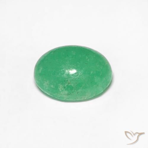 Émeraude Vert clair naturelle ovale, 0.35 ct, Translucide