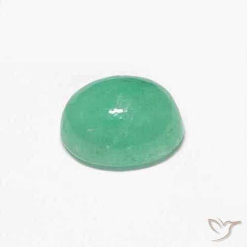 Émeraude Vert pistache naturelle ovale, 0.56 ct, Translucide