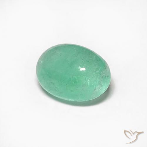 Émeraude Vert clair naturelle ovale, 0.53 ct, Translucide