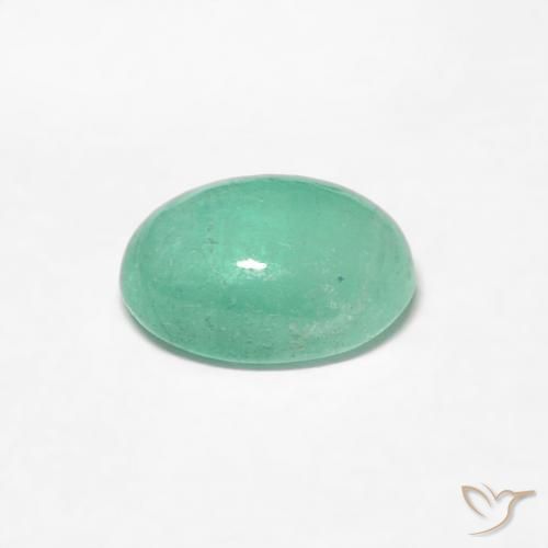 Émeraude Vert clair naturelle ovale, 0.53 ct, Translucide
