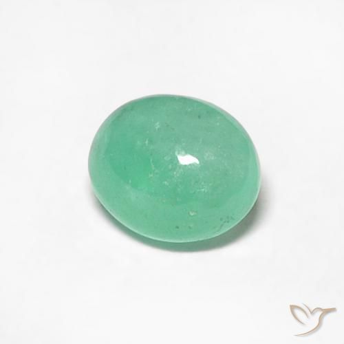 Émeraude Vert clair naturelle ovale, 0.44 ct, Translucide