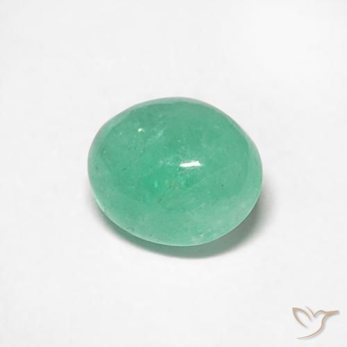 Émeraude Vert clair naturelle ovale, 0.51 ct, Translucide