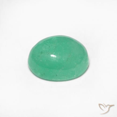 Émeraude Vert clair naturelle ovale, 0.51 ct, Translucide