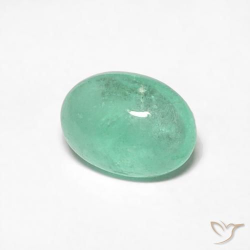 Émeraude Vert pistache naturelle ovale, 0.55 ct, Translucide