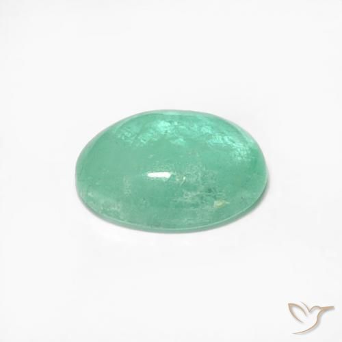 Émeraude Vert pistache naturelle ovale, 0.55 ct, Translucide