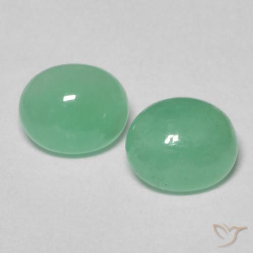 0.89ctw Naturel Vert clair Émeraude, ovale, Translucide