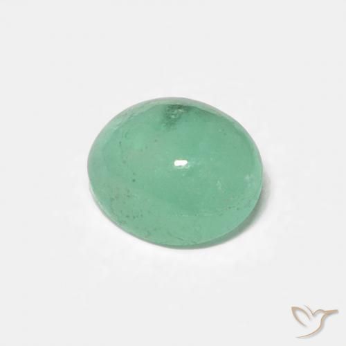 Émeraude Vert clair naturelle ovale, 0.45 ct, Translucide