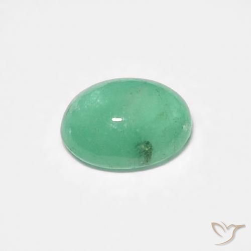 Émeraude Vert clair naturelle ovale, 0.45 ct, Translucide
