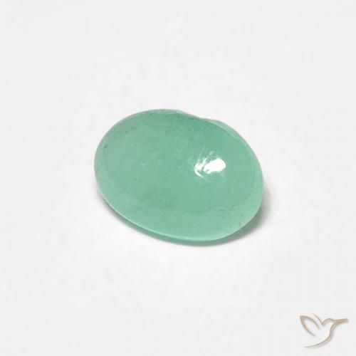 Émeraude Vert clair naturelle ovale, 0.37 ct, Translucide