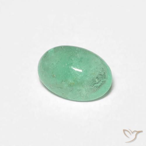 Émeraude Vert clair naturelle ovale, 0.39 ct, Translucide