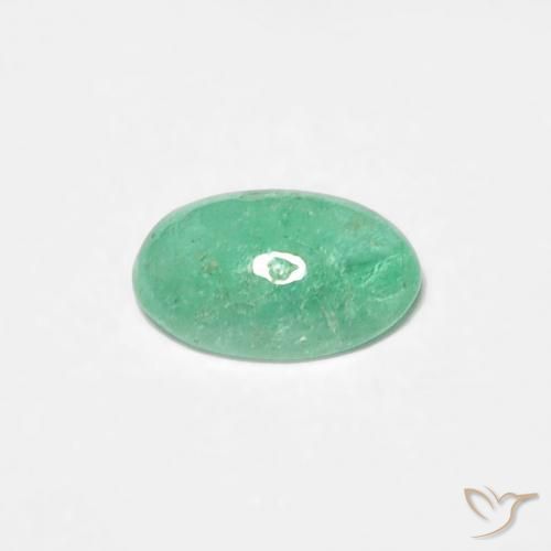 Émeraude Vert clair naturelle ovale, 0.39 ct, Translucide