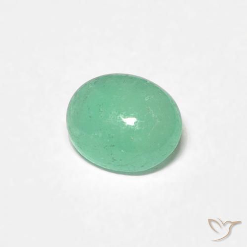 Émeraude Vert clair naturelle ovale, 0.43 ct, Translucide