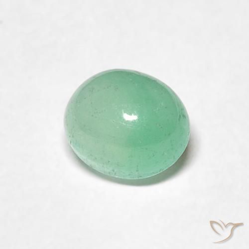 Émeraude Vert clair naturelle ovale, 0.73 ct, Translucide