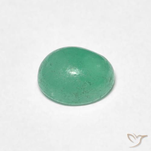 Émeraude Vert clair naturelle ovale, 0.73 ct, Translucide