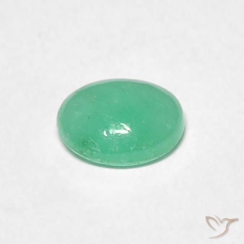 Émeraude Vert clair naturelle ovale, 0.53 ct, Translucide