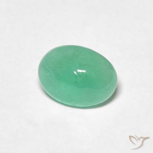 Émeraude Vert clair naturelle ovale, 0.71 ct, Translucide