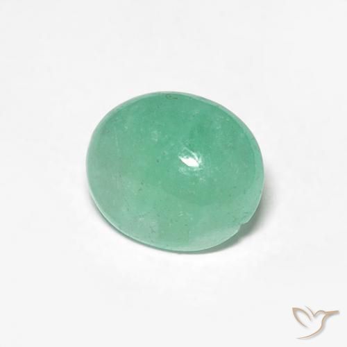 Émeraude Vert clair naturelle ovale, 0.94 ct, Translucide