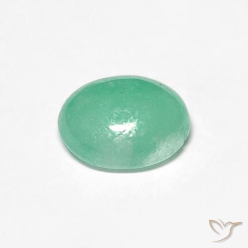 Émeraude Vert clair naturelle ovale, 0.94 ct, Translucide