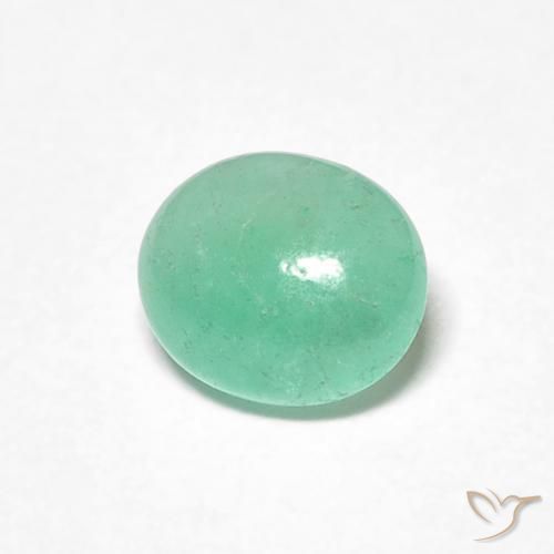 Émeraude Vert clair naturelle ovale, 0.71 ct, Translucide