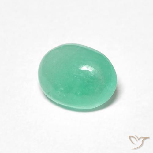 Émeraude Vert clair naturelle ovale, 0.71 ct, Translucide