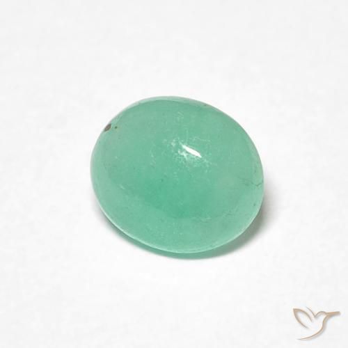 Émeraude Vert clair naturelle ovale, 0.68 ct, Translucide