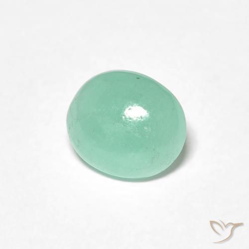 Émeraude Vert clair naturelle ovale, 0.89 ct, Translucide