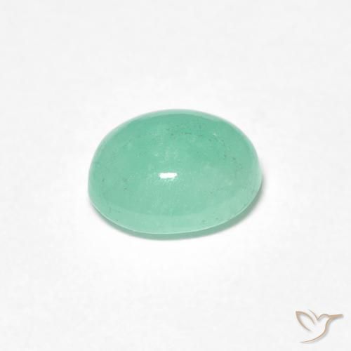 Émeraude Vert clair naturelle ovale, 0.89 ct, Translucide